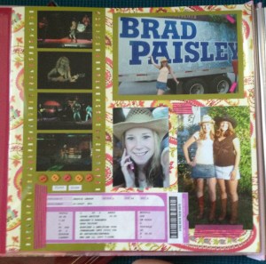 Scrapbook page of my first show & my ticket stub!